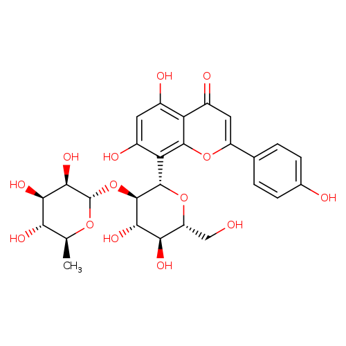 OC[C@H]1O[C@H]([C@@H]([C@H]([C@@H]1O)O)O[C@@H]1O[C@@H](C)[C@@H]([C@H]([C@H]1O)O)O)c1c(O)cc(c2c1oc(cc2=O)c1ccc(cc1)O)O