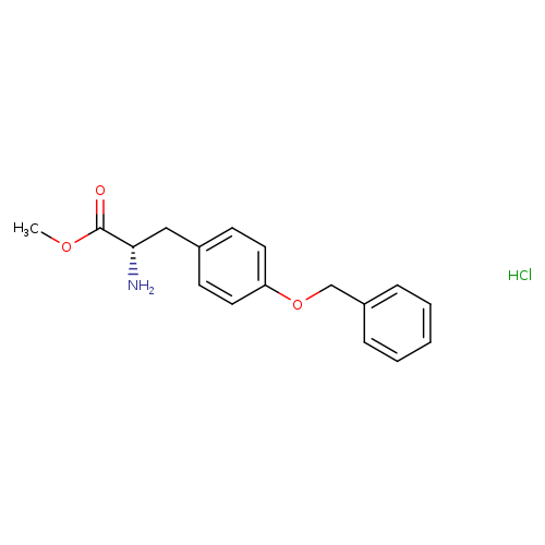 COC(=O)[C@H](Cc1ccc(cc1)OCc1ccccc1)N.Cl