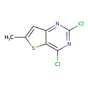 Clc1nc2cc(sc2c(n1)Cl)C