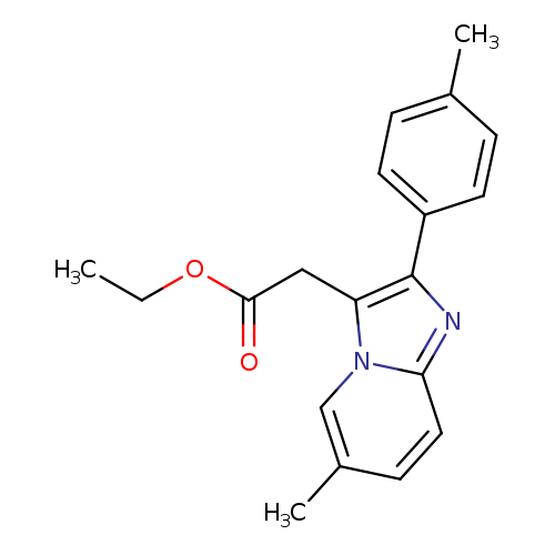 CCOC(=O)Cc1c(nc2n1cc(C)cc2)c1ccc(cc1)C