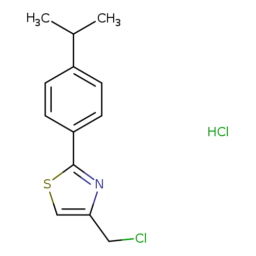 ClCc1csc(n1)c1ccc(cc1)C(C)C.Cl