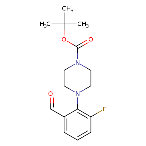 O=Cc1cccc(c1N1CCN(CC1)C(=O)OC(C)(C)C)F
