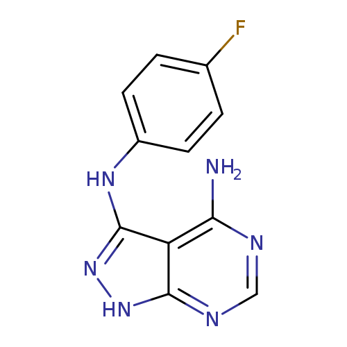 Fc1ccc(cc1)Nc1n[nH]c2c1c(N)ncn2