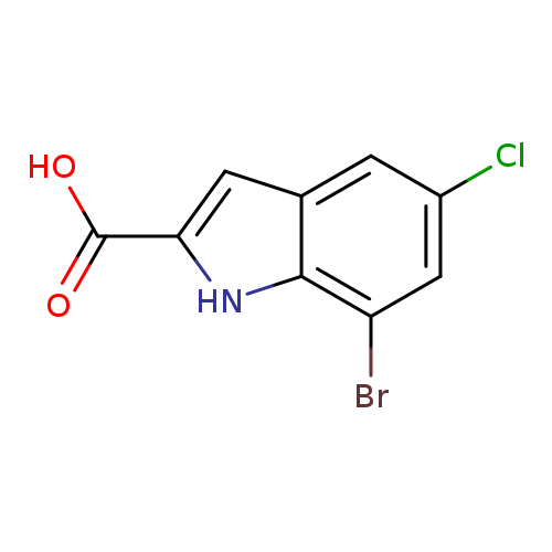 Clc1cc2cc([nH]c2c(c1)Br)C(=O)O