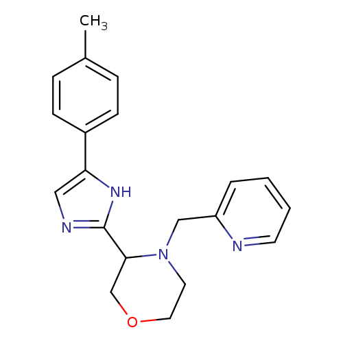 Cc1ccc(cc1)c1cnc([nH]1)C1COCCN1Cc1ccccn1