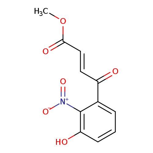 [O-][N+](=O)c1c(cccc1O)C(=O)/C=C/C(=O)OC