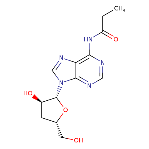 OC[C@@H]1C[C@H]([C@@H](O1)n1cnc2c1ncnc2NC(=O)CC)O