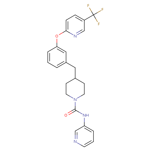 O=C(N1CCC(CC1)Cc1cccc(c1)Oc1ccc(cn1)C(F)(F)F)Nc1cccnc1