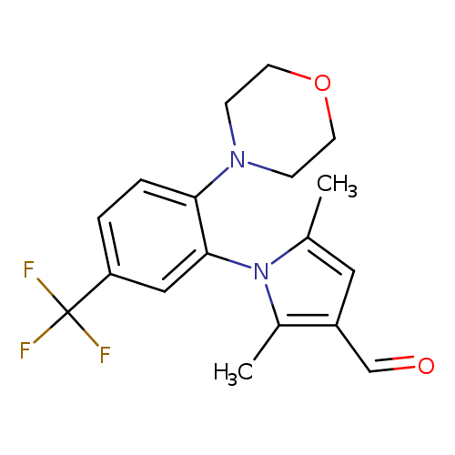 O=Cc1cc(n(c1C)c1cc(ccc1N1CCOCC1)C(F)(F)F)C