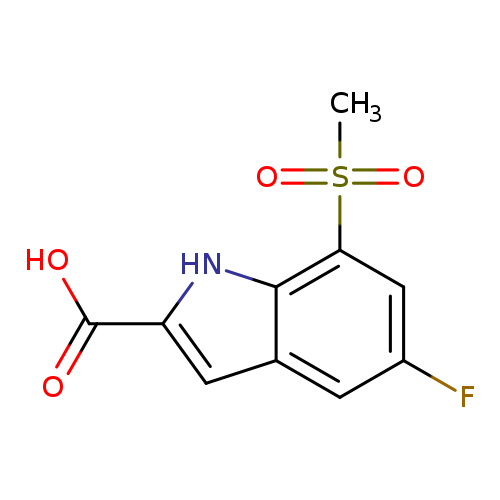 Fc1cc2cc([nH]c2c(c1)S(=O)(=O)C)C(=O)O