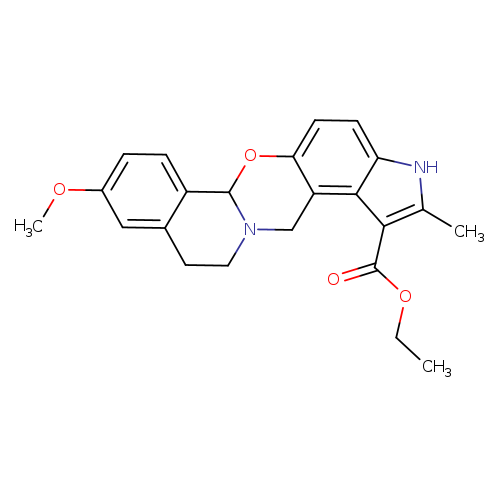 CCOC(=O)c1c(C)[nH]c2c1c1CN3CCc4c(C3Oc1cc2)ccc(c4)OC