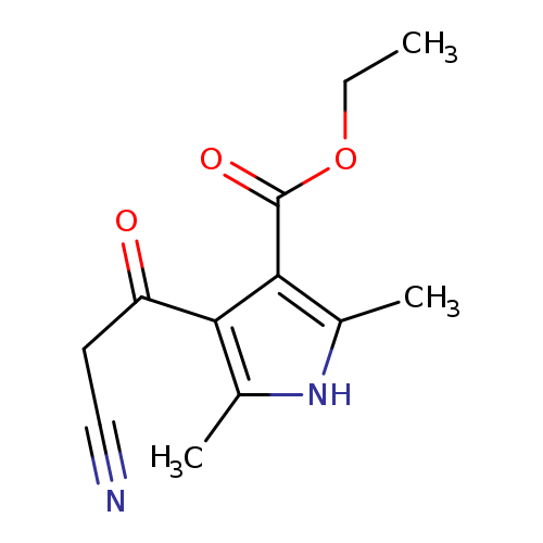 CCOC(=O)c1c(C)[nH]c(c1C(=O)CC#N)C