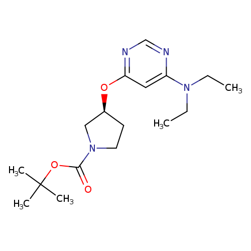 CCN(c1ncnc(c1)O[C@H]1CCN(C1)C(=O)OC(C)(C)C)CC