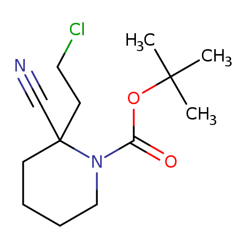 ClCCC1(C#N)CCCCN1C(=O)OC(C)(C)C