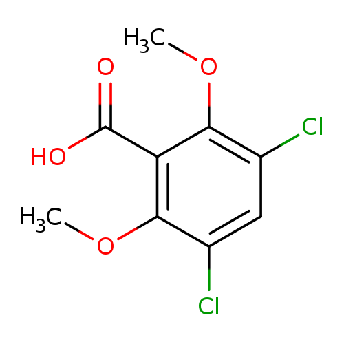 COc1c(Cl)cc(c(c1C(=O)O)OC)Cl
