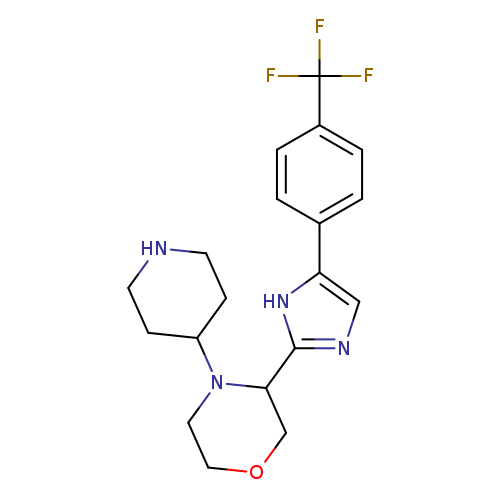 FC(c1ccc(cc1)c1cnc([nH]1)C1COCCN1C1CCNCC1)(F)F