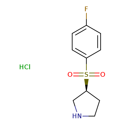 Fc1ccc(cc1)S(=O)(=O)[C@@H]1CNCC1.Cl
