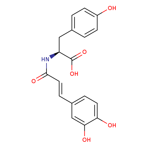 O=C(N[C@H](C(=O)O)Cc1ccc(cc1)O)/C=C/c1ccc(c(c1)O)O