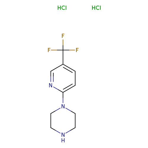 FC(c1ccc(nc1)N1CCNCC1)(F)F.Cl.Cl
