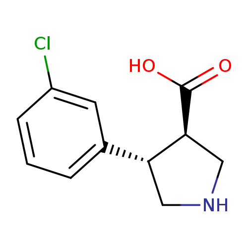 OC(=O)[C@H]1CNC[C@@H]1c1cccc(c1)Cl