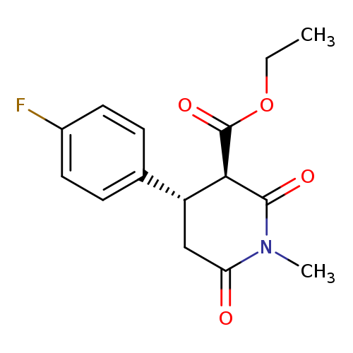CCOC(=O)[C@H]1C(=O)N(C)C(=O)C[C@@H]1c1ccc(cc1)F