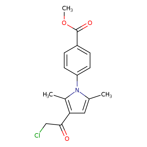ClCC(=O)c1cc(n(c1C)c1ccc(cc1)C(=O)OC)C