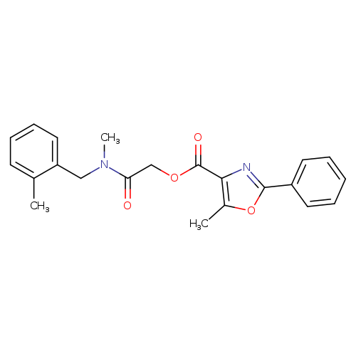 O=C(N(Cc1ccccc1C)C)COC(=O)c1nc(oc1C)c1ccccc1