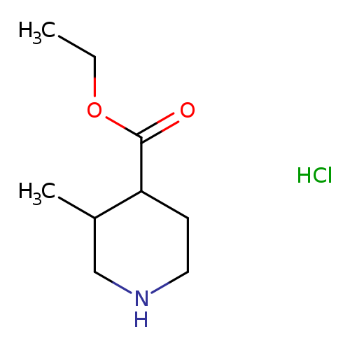 CCOC(=O)C1CCNCC1C.Cl
