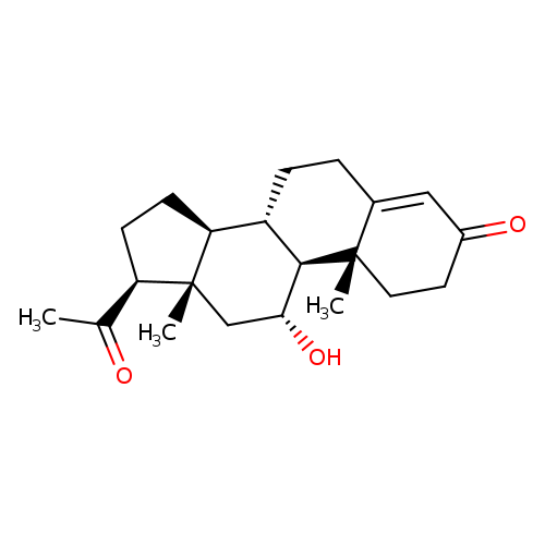 O=C1CC[C@]2(C(=C1)CC[C@@H]1[C@@H]2[C@H](O)C[C@]2([C@H]1CC[C@@H]2C(=O)C)C)C