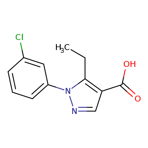 CCc1c(cnn1c1cccc(c1)Cl)C(=O)O