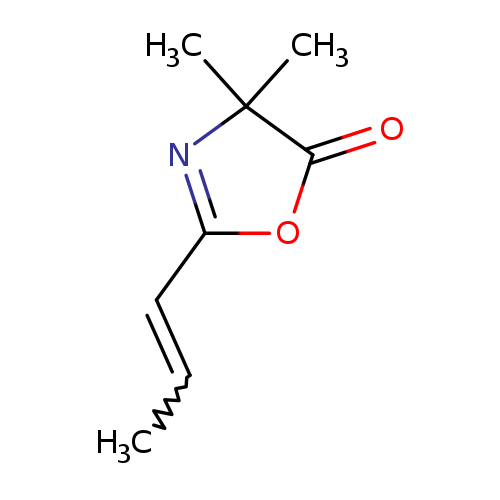 CC=CC1=NC(C(=O)O1)(C)C