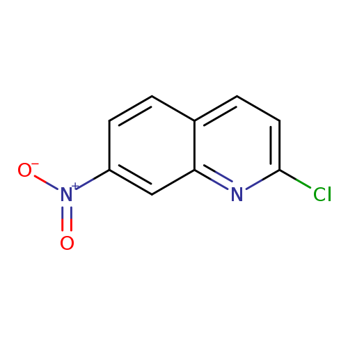 Clc1ccc2c(n1)cc(cc2)[N+](=O)[O-]