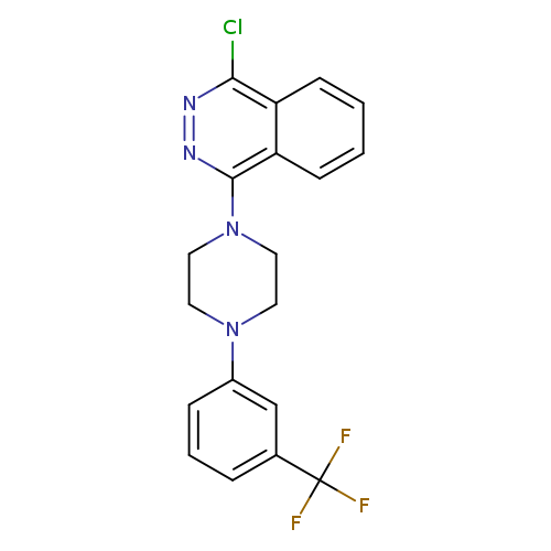Clc1nnc(c2c1cccc2)N1CCN(CC1)c1cccc(c1)C(F)(F)F