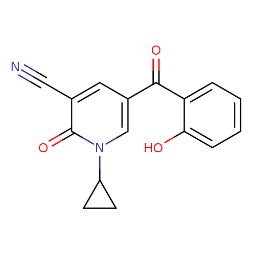 N#Cc1cc(cn(c1=O)C1CC1)C(=O)c1ccccc1O