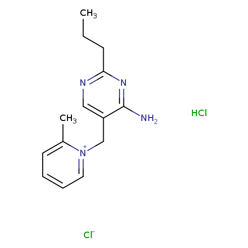 CCCc1ncc(c(n1)N)C[n+]1ccccc1C.Cl.[Cl-]