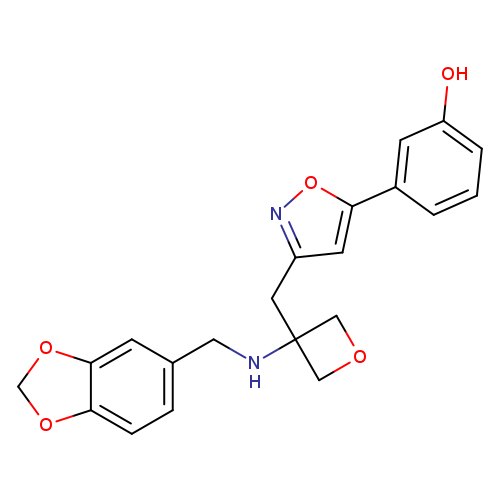 Oc1cccc(c1)c1onc(c1)CC1(COC1)NCc1ccc2c(c1)OCO2