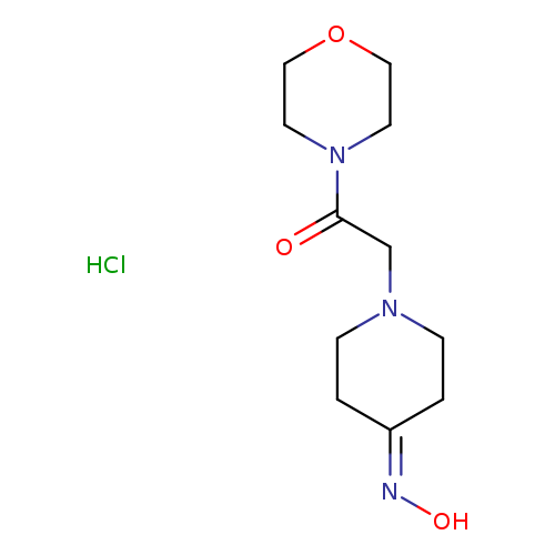 ON=C1CCN(CC1)CC(=O)N1CCOCC1.Cl