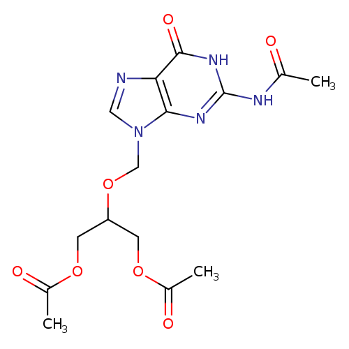 CC(=O)OCC(OCn1cnc2c1nc(NC(=O)C)[nH]c2=O)COC(=O)C