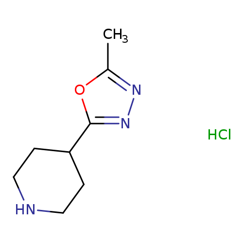 Cc1nnc(o1)C1CCNCC1.Cl
