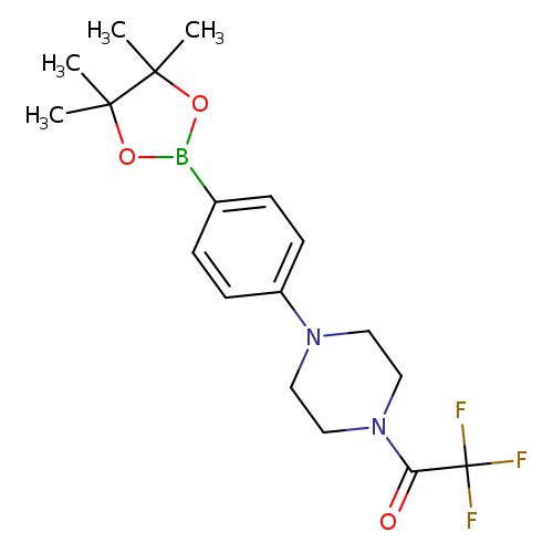 O=C(C(F)(F)F)N1CCN(CC1)c1ccc(cc1)B1OC(C(O1)(C)C)(C)C