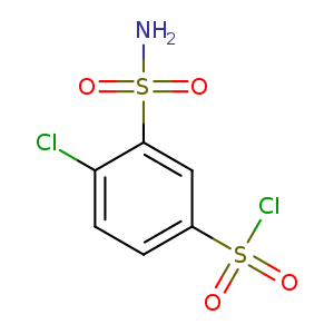 Clc1ccc(cc1S(=O)(=O)N)S(=O)(=O)Cl