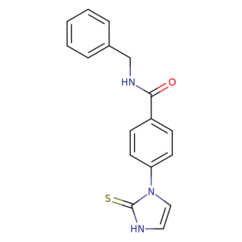 O=C(c1ccc(cc1)n1cc[nH]c1=S)NCc1ccccc1