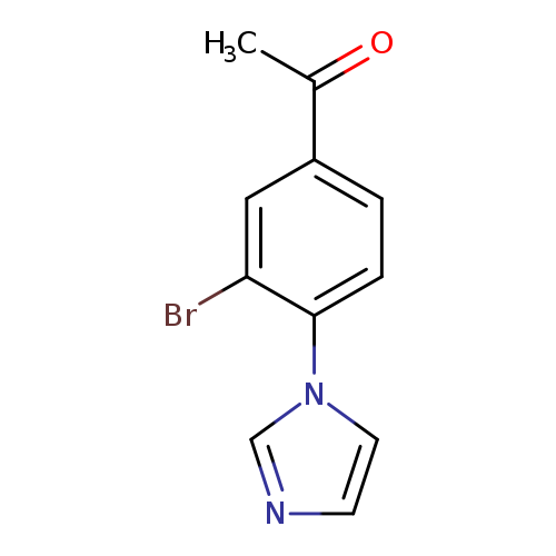 Brc1cc(ccc1n1cncc1)C(=O)C