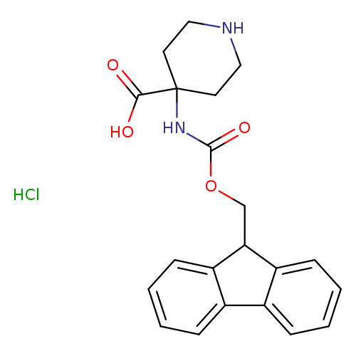 O=C(NC1(CCNCC1)C(=O)O)OCC1c2ccccc2c2c1cccc2.Cl