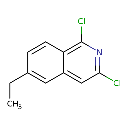 CCc1ccc2c(c1)cc(nc2Cl)Cl