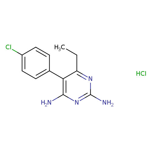 CCc1nc(N)nc(c1c1ccc(cc1)Cl)N.Cl