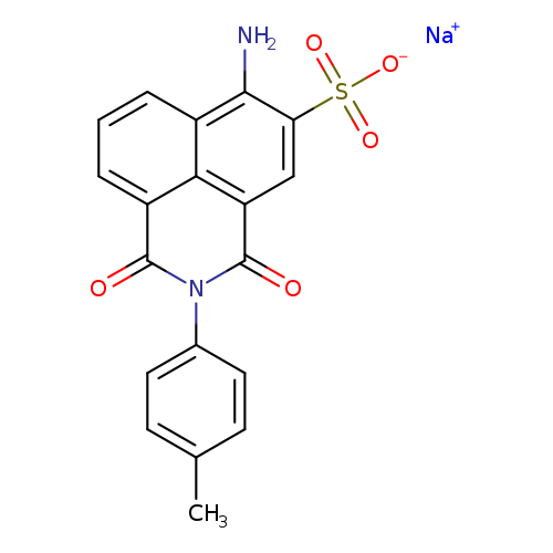 Cc1ccc(cc1)n1c(=O)c2cc(c(c3c2c(c1=O)ccc3)N)S(=O)(=O)[O-].[Na+]