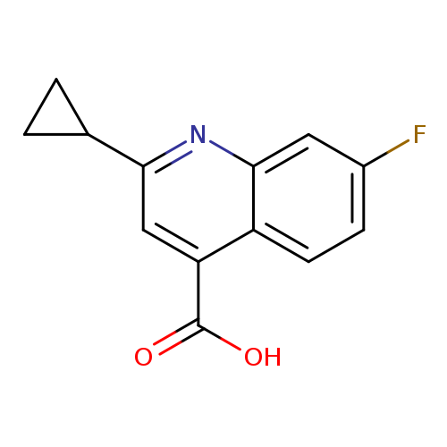 Fc1ccc2c(c1)nc(cc2C(=O)O)C1CC1