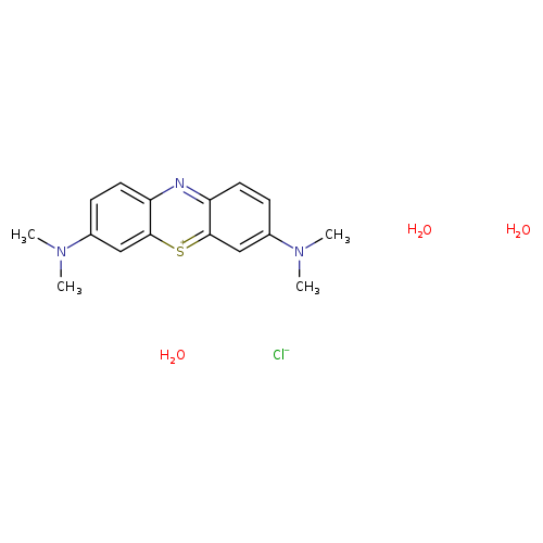 CN(c1ccc2c(c1)[s+]c1c(n2)ccc(c1)N(C)C)C.[Cl-].O.O.O