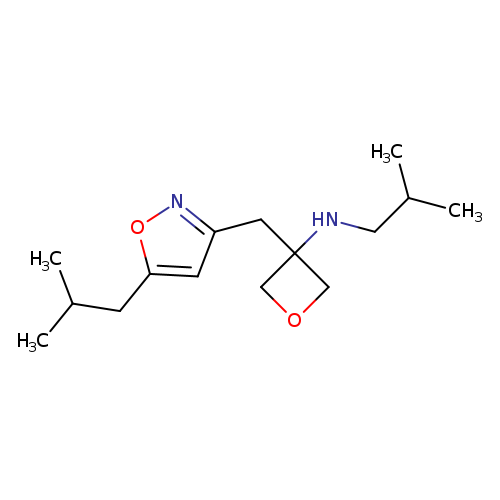 CC(CNC1(COC1)Cc1noc(c1)CC(C)C)C
